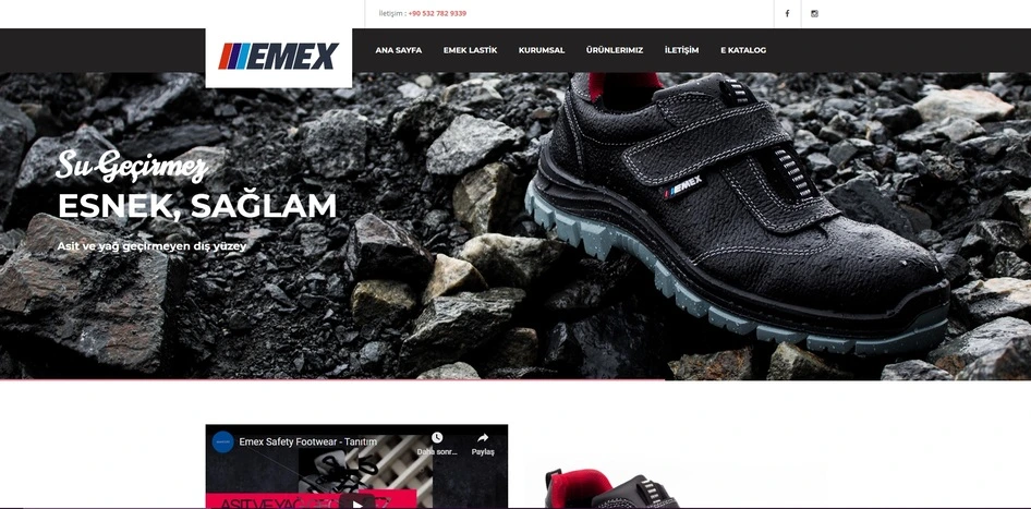 Emex İş Ayakkabıları Kurumsal Web Sitesi
